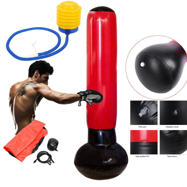 Inflatable Punching Bag Strength Training Stand Boxing Workout+Pump Fit