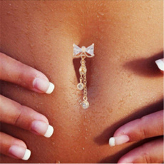 goldplated, bowknot, navel rings, Jewelry