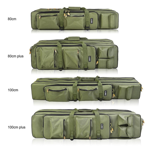 Leo Outdoor 3 Layer Fishing Bag Backpack 80cm/100cm Fishing Rod Reel Carrier Bag Fishing Pole Tackle Bag Carry Case Travel Bag Black 80cm Plus