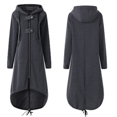 hooded, diphem, Sleeve, Long Coat