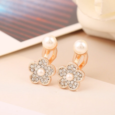 Earring Cuff, Flowers, Jewelry, Pearl Earrings