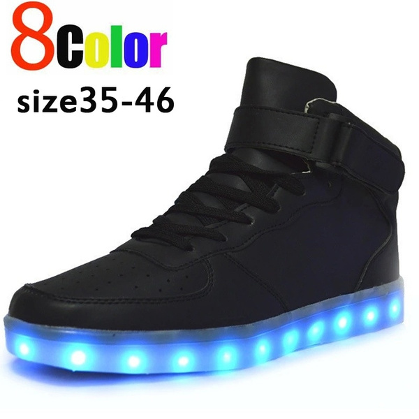 Antecedente Misión Desfavorable 8 Colours USB charging led luminous shoes men women Leather Waterproof shoes  luminous glowing sneakers light up sneakers Men shoes for adults glow in  the dark shoe size 35-46 | Wish