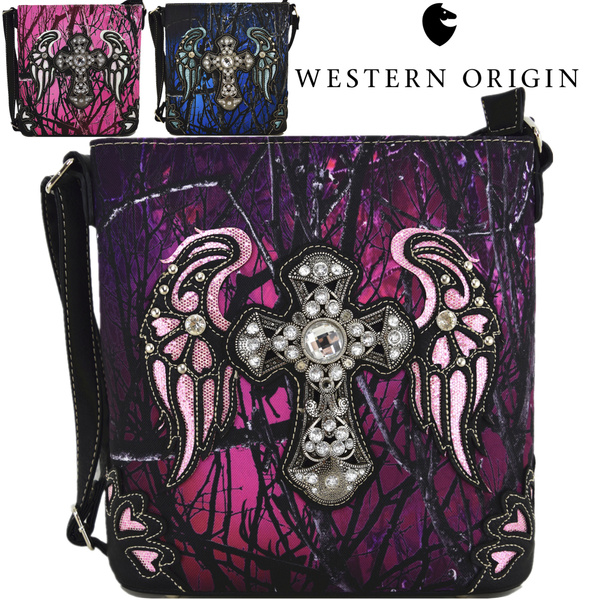 Camuflaje Diamante de imitación Cruz Alas cortadas con láser Western Cross  Body Bolsos ocultos Bolso de mano País Mujeres Bolso de hombro único | Wish
