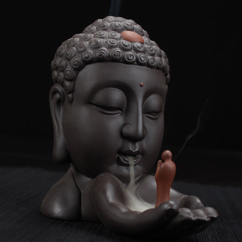 Ceramic Smoke Backflow Cone Censer Holder Incense Burner Decoration Buddhist