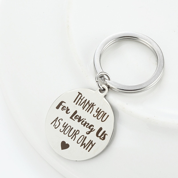 Step Dad Gift, Thank You for Loving Me as Your Own KeyChain Gift for ...