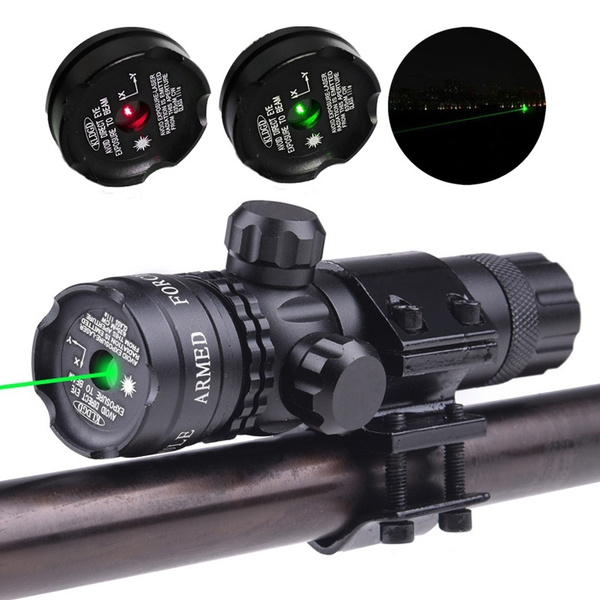 Green Dot Laser Sight Rifle Gun Scope w/ Rail & Barrel Mount Cap Pressure Switch 