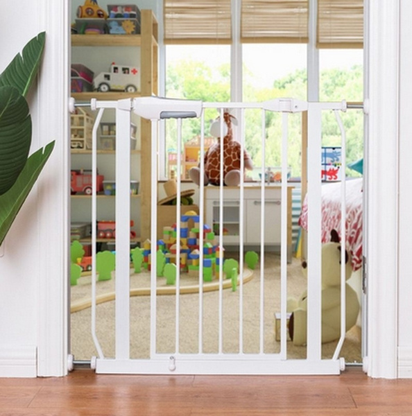 Baby Safety Gate Door Walk Through Child Toddler Pet Metal Easy Locking System 