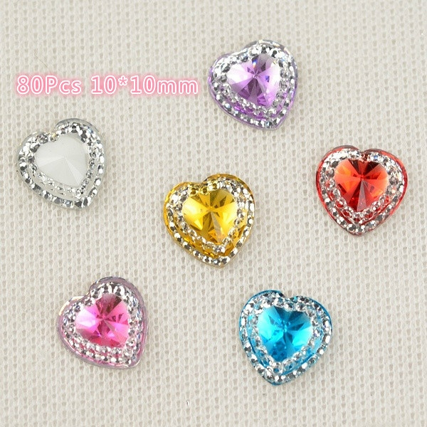 Flatback Rhinestone Hearts