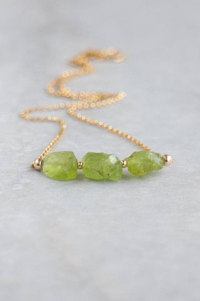 Raw peridot deals pendant