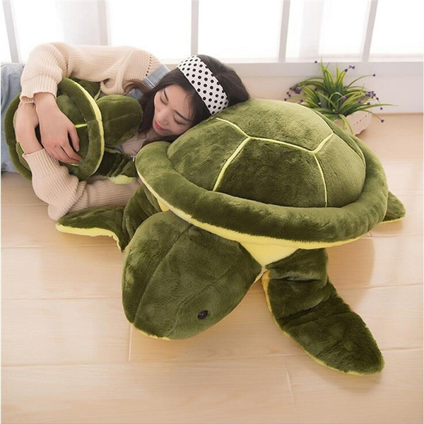 Green Turtle Animal Pillow Plush Large 