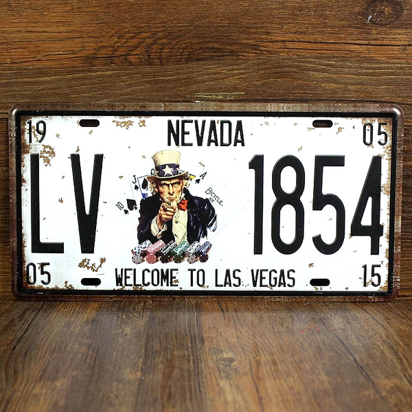 Las Vegas Metal Sign Wall, Metal Tin Sign Las Vegas