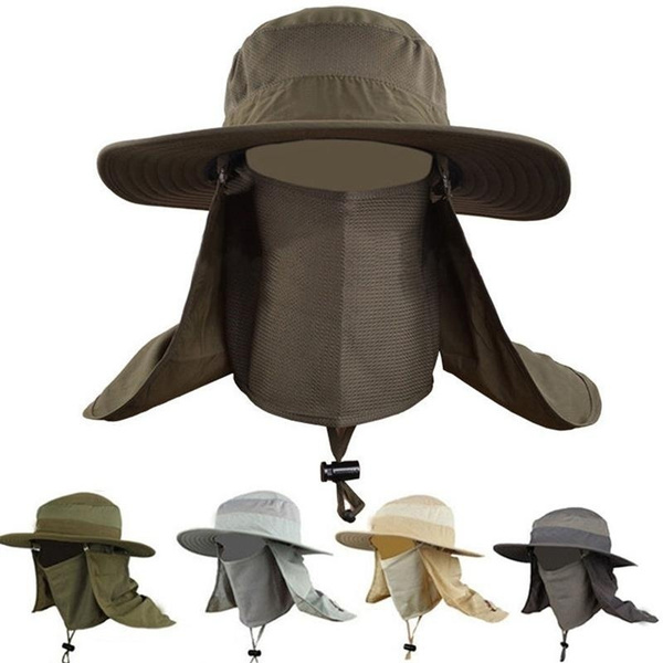 Hiking Fishing Hat Outdoor Sport Sun Protection Neck Face Flap Cap Wide Brim Hot 