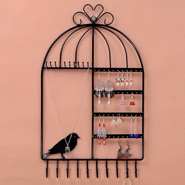 Creative Iron Birdcage Earring  Bracelet Necklace Holder Rack Jewelry Displays 