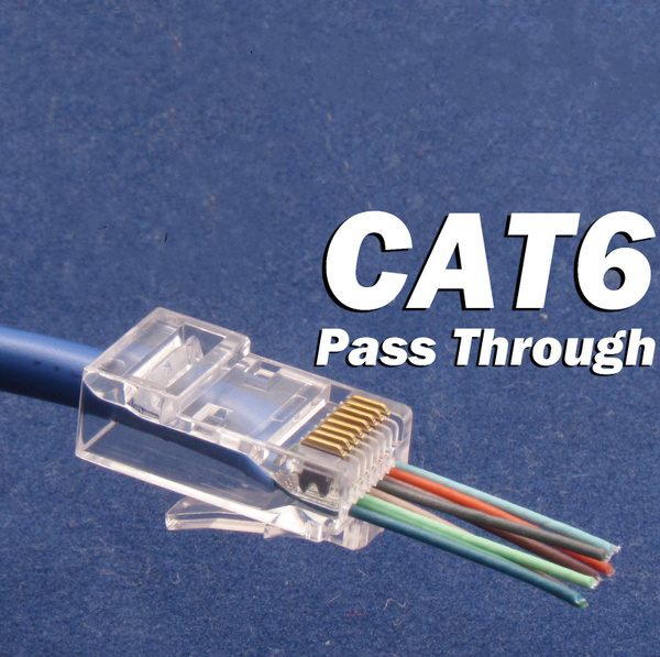 50 Pcs CAT6 Plug EZ RJ45 Network Cable Modular 8P8C Connector End Pass Through