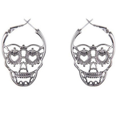 1 Pair Vintage Punk Skull Earrings Textured Skull Bones Earrings for Women Skeleton Earings Fashion Jewelry