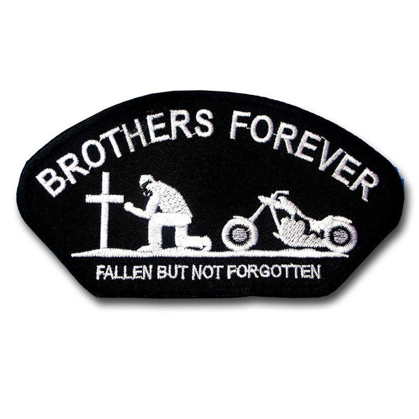 BROTHERS FOREVER Biker Aufnäher / Bügelbild 12.9 x 7 cm schwarz 