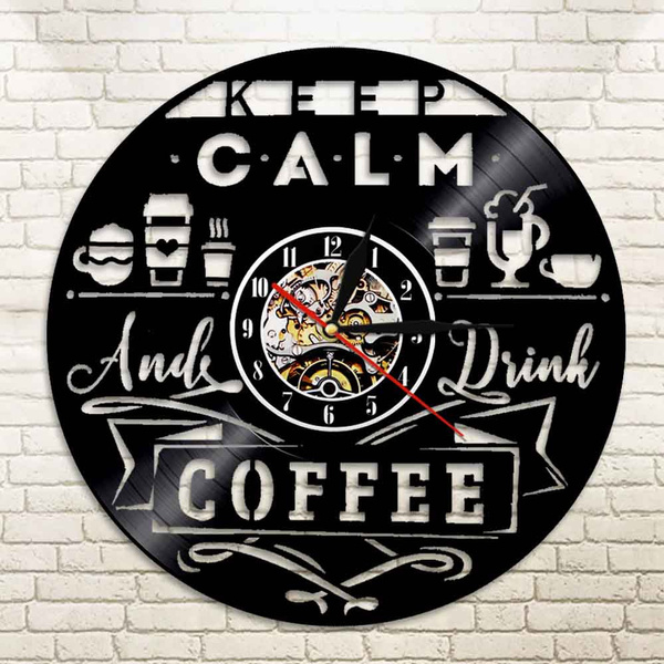 1Piece Coffee Clock Vinyl Record Clock Cafe Wall Decor Barista Art Cafe  Decoration Coffee Shop Decor Wall Clock Barista Gifts | Wish