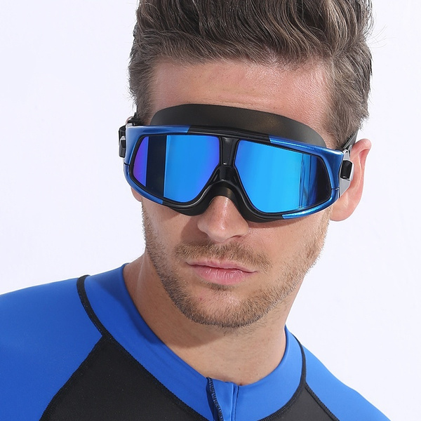 Whale Waterproof Large Frame Glasses Swimming Goggles Anti-Fog Swim Mask