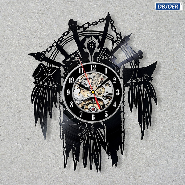 Vinyl Record Wall Clock World Of Warcraft Contemporary Modern For The