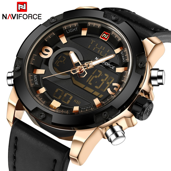 2018 NAVIFORCE Luxury Brand Men Analog Digital Leather Sports Watches Men s Army Military Watch Man Quartz Clock Montre Homme