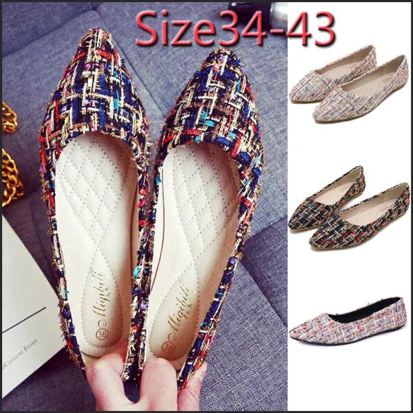 Cracens Womens Pointed Toe Flat Lace Lady Ballet Flat Slip On Boat Loafers 