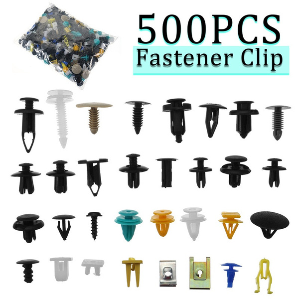 500Pcs Mixed Auto Car Fastener Clip Bumper Fender Trim Plastic Rivet Door Pan WY 