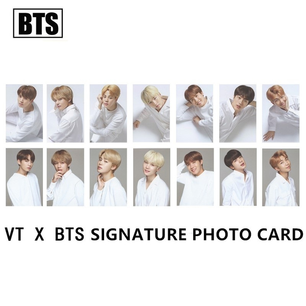 BTS V サイン入りフォト Kpop BTS VT Photo Card Bangtan Boys JIMIN V Signature