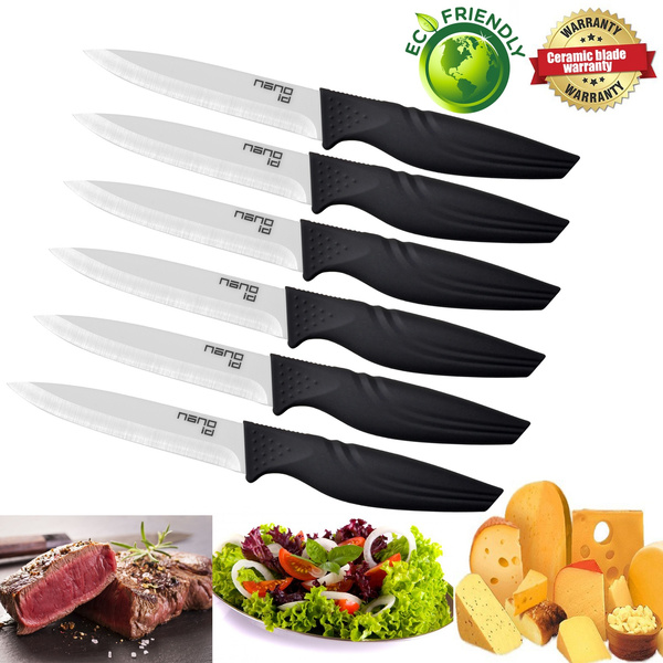 Steak Knives Ceramic Set of 6 Pieces Extremely Sharp Steak Knife Wedding  Gift Visit Present Set