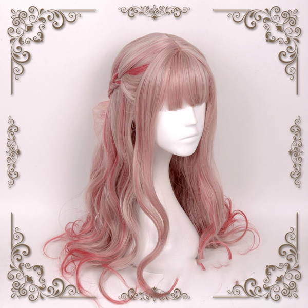 Harajuku Pink Cute Gradient Curls Hair Wig Kawaii Gothic Daily Lolita Sister