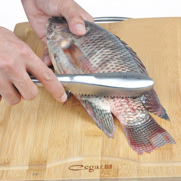 New Stainless Steel Fish Scale Stripper Scraper Hand Brush Remover Cleaner Descaler  Skinner Scaler Shaver Teeth