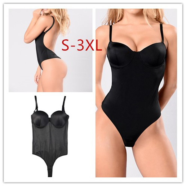 New Arrival Sexy Underwear Bodysuits Black Backless Push Up bra Gothic  Bodysuit Adjustable Rompers Tight Dance Tops