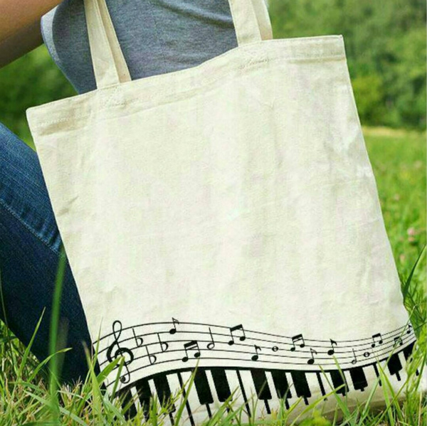 Music Notes Tote Bag Musician Gift Music Note Bag Treble Clef Music