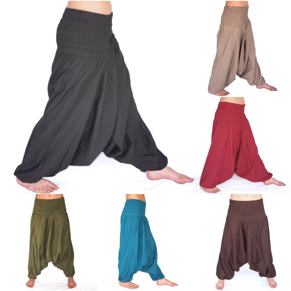 5Pc Women Harem Pants Hippie Cotton Pants Alibaba Baggy Unisex