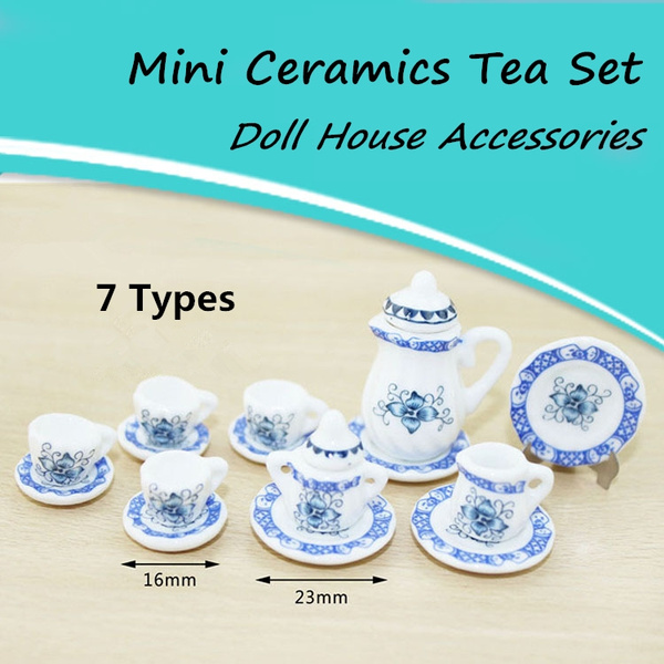 Mini Ceramic Tea Pot, Miniature Tea Set, Tea Set, Miniature Toys