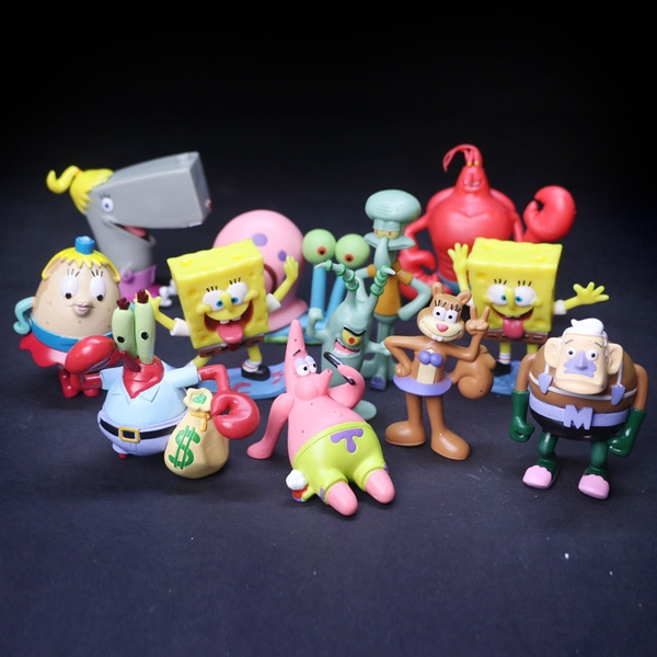6pcs/Set 8CM Spongebob Anime Action Figure statue In PVC collection doll toy new