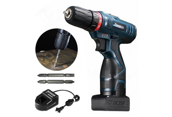 25v Rechargeable Lithium Battery Electric Screwdriver Mini Drill Driver  Cordless Hand Power Tools Cordless Drill Electric Drill Bits (Size: 25V)  (Size: 25V)