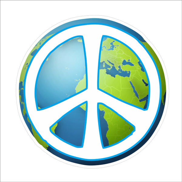 2pcs Earth Peace Sign Vinyl Car Bumper Decal Sticker for Wall Window ...