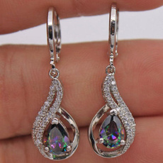 White Gold, 925 sterling silver, Jewelry, topazearring