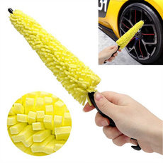 Car Sponge Plastic Handle Wheel Rim Tire Washing Cleaning Scrub Brush