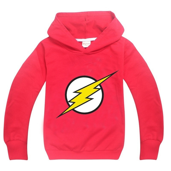 1pcs Cotton Comic LOGO Super Hero Hoodies The Flash T Shirt Boy