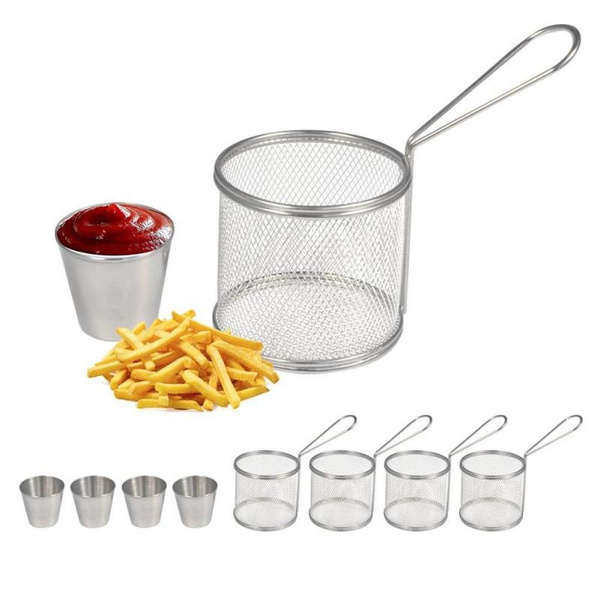 Tray Stainless Steel Fries, Mini Basket French Fries