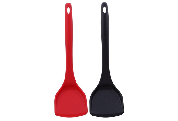 1PC Food Grade Silicone Long Handle Pan Turner Non-stick Flipper Spatula  Frying Steak Fish Egg Shovel Kitchen Cooking Utensil