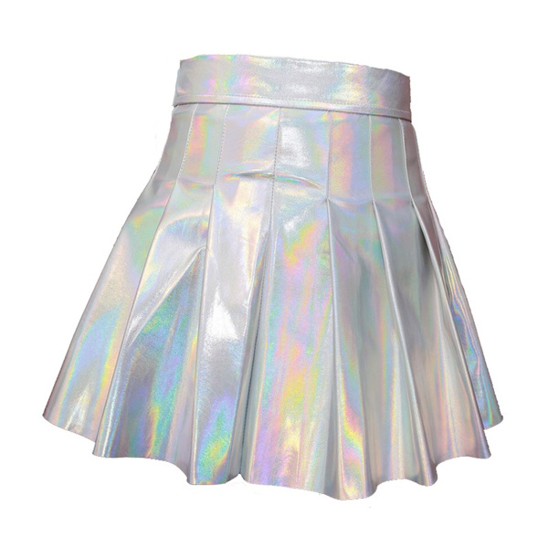 metallic skirt holographic