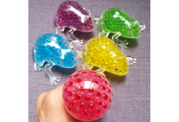 1pc Anti Stress Bead Gel Ball Autism Squeeze Fidget Sensory Filled Frog Toys 