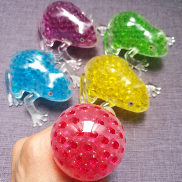 Gel Bead Filled Frog Anti Stress Ball Children Autism Squeeze Fidget Sensory Toy 
