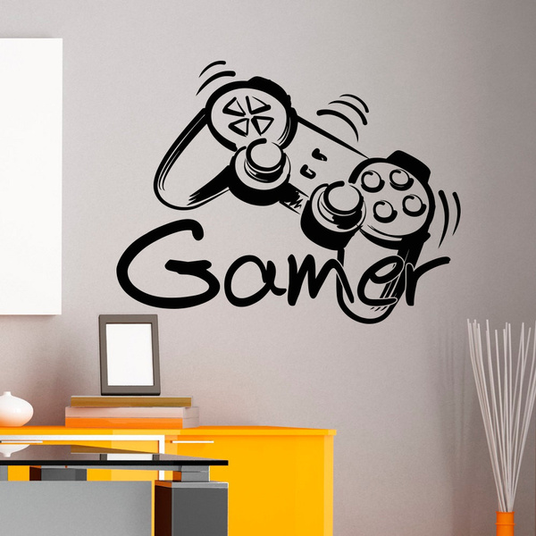 Vinyl Wall Decal Gamer Gamepad Joystick Video Game Gaming Stickers