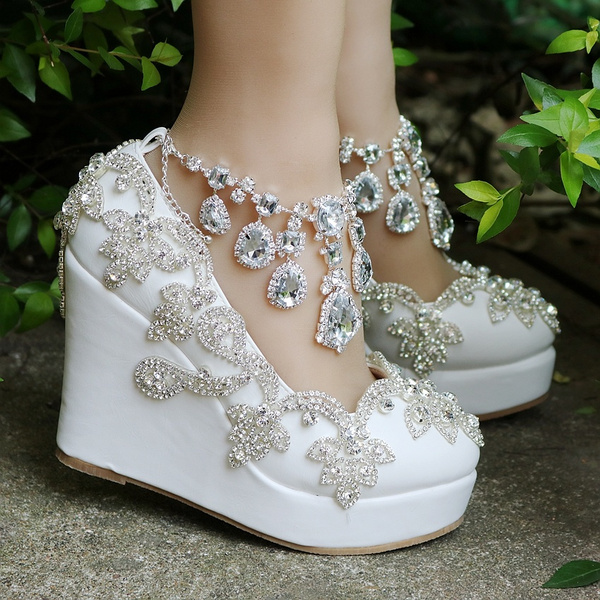 Platform wedge wedding clearance shoes