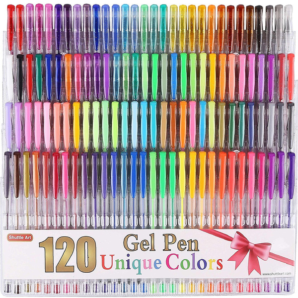 Lelix Gel Pens, 120 Pack Gel Pen Set, 60 Unique Colors with 60 Refills for  Adults Coloring Books Drawing Doodling Crafts Scrapbooking Journaling