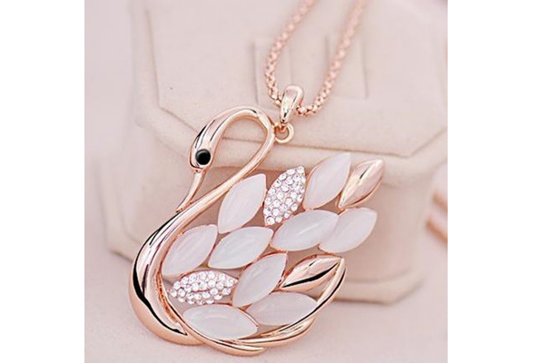 diamond swan pendant