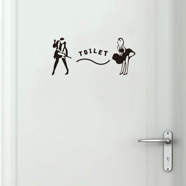 Cute Funny Cartoon Wall Sticker For Toilet Door Bathroom Decor Toilet  Sticker Creative Home Decoration Decal Wallpaper Stickers | Wish